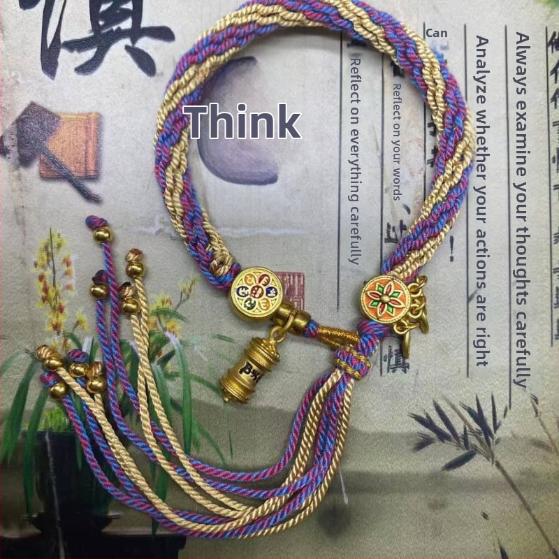 Rokassprādze, rokām adīta aukla, etniska stila, unisex (Materiāls: aukla; Pārstrādes tehnika: aušana; Pavasaris 2025; Zīmols: Dream cherish)