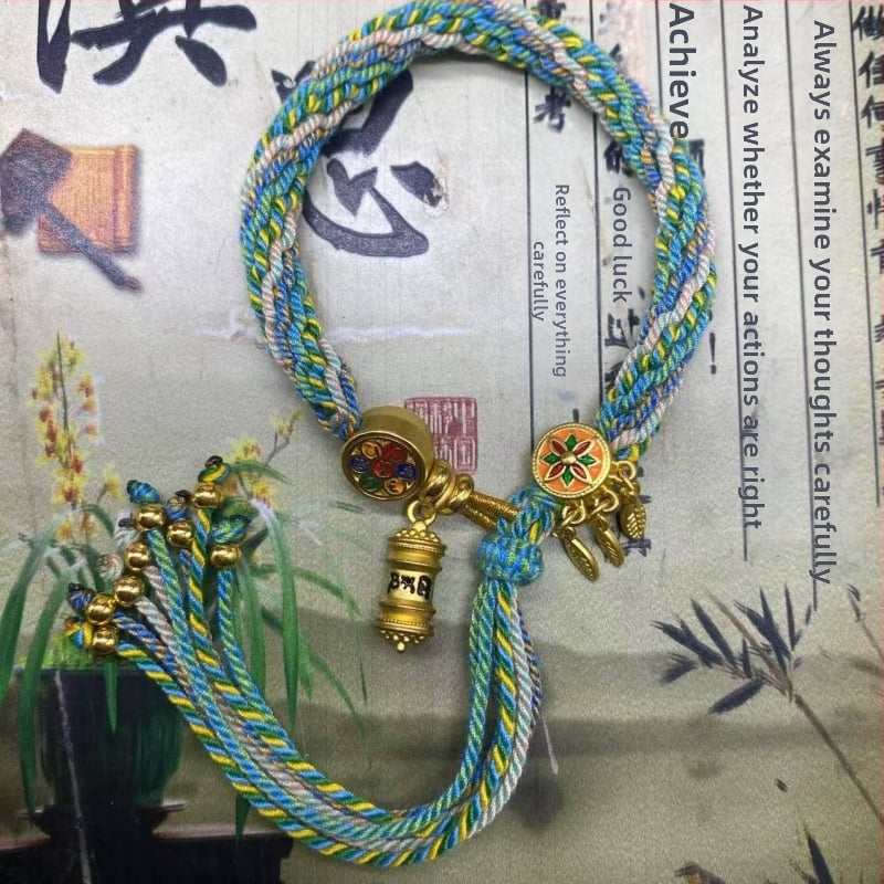 Rokassprādze, rokām adīta aukla, etniska stila, unisex (Materiāls: aukla; Pārstrādes tehnika: aušana; Pavasaris 2025; Zīmols: Dream cherish)