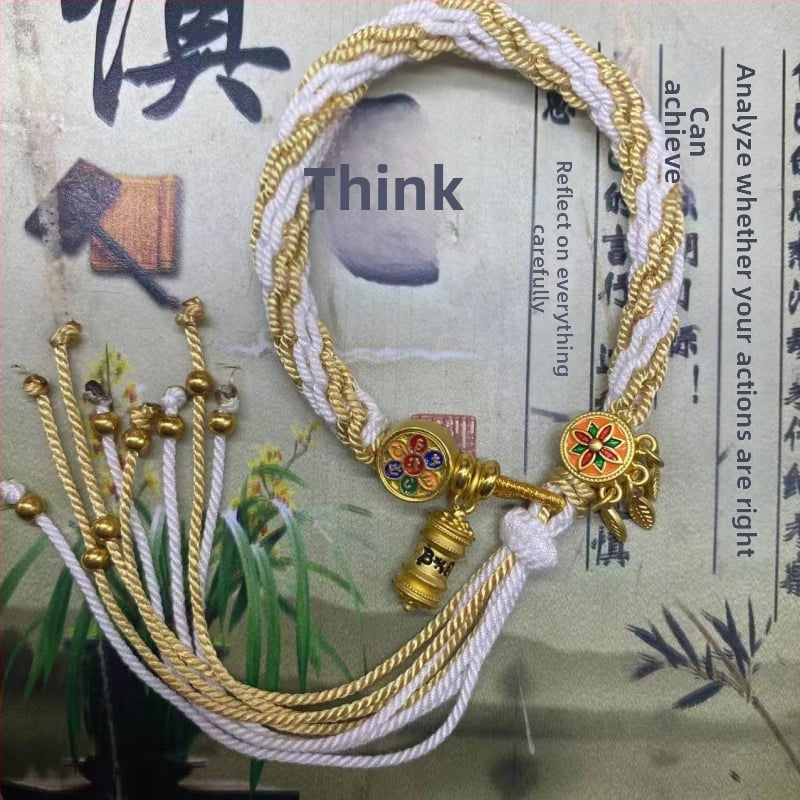 Rokassprādze, rokām adīta aukla, etniska stila, unisex (Materiāls: aukla; Pārstrādes tehnika: aušana; Pavasaris 2025; Zīmols: Dream cherish)