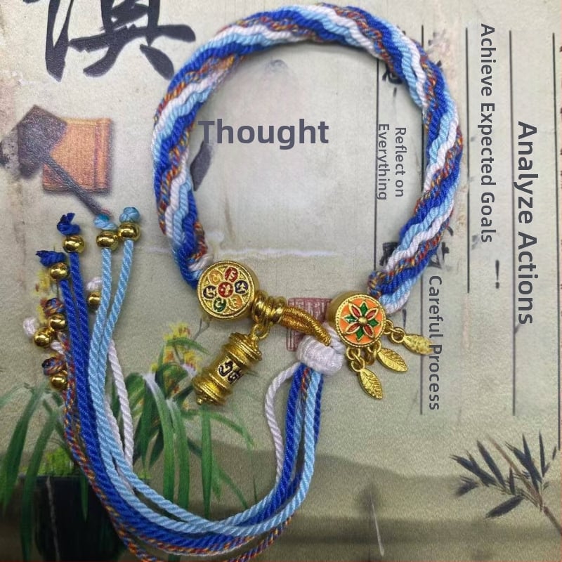 Rokassprādze, rokām adīta aukla, etniska stila, unisex (Materiāls: aukla; Pārstrādes tehnika: aušana; Pavasaris 2025; Zīmols: Dream cherish)