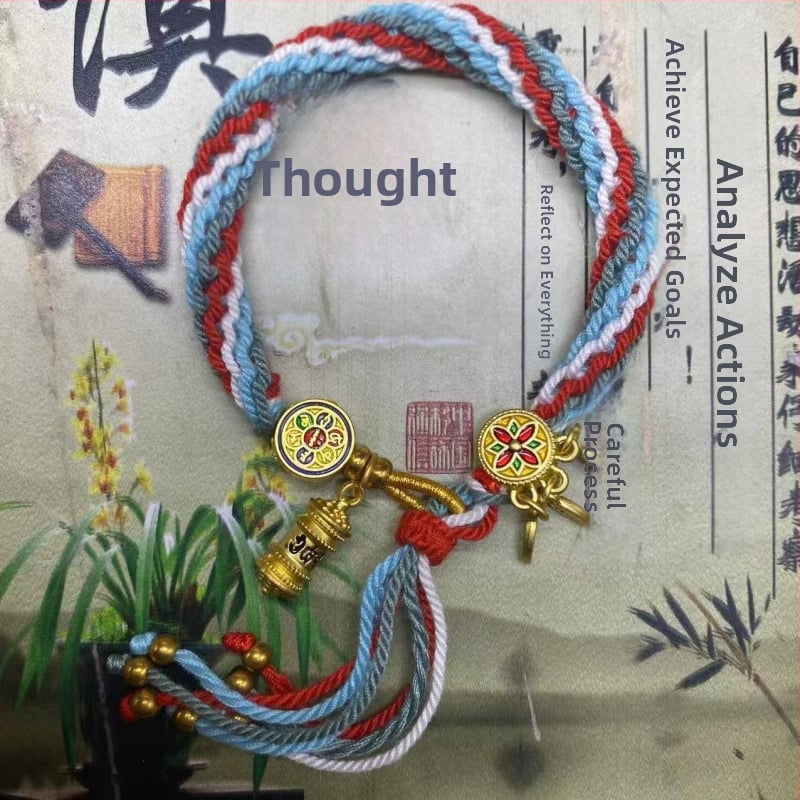 Rokassprādze, rokām adīta aukla, etniska stila, unisex (Materiāls: aukla; Pārstrādes tehnika: aušana; Pavasaris 2025; Zīmols: Dream cherish)