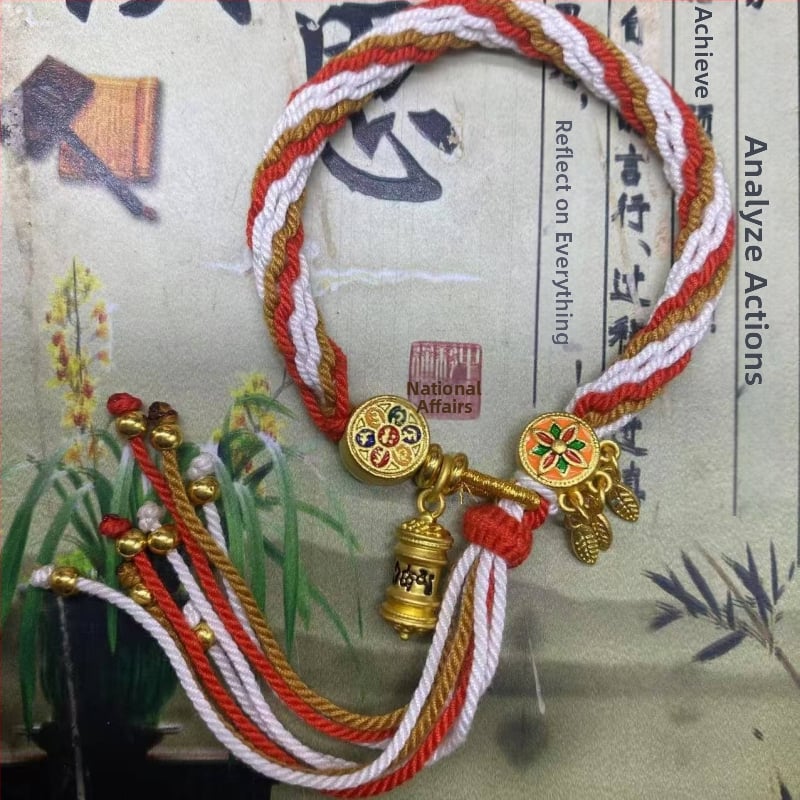 Rokassprādze, rokām adīta aukla, etniska stila, unisex (Materiāls: aukla; Pārstrādes tehnika: aušana; Pavasaris 2025; Zīmols: Dream cherish)