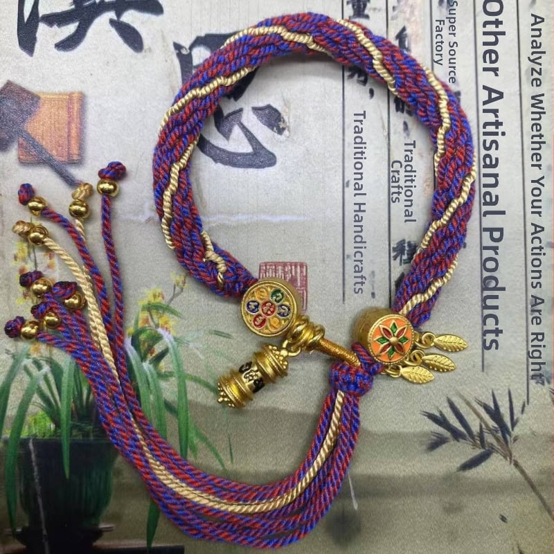 Rokassprādze, rokām adīta aukla, etniska stila, unisex (Materiāls: aukla; Pārstrādes tehnika: aušana; Pavasaris 2025; Zīmols: Dream cherish)