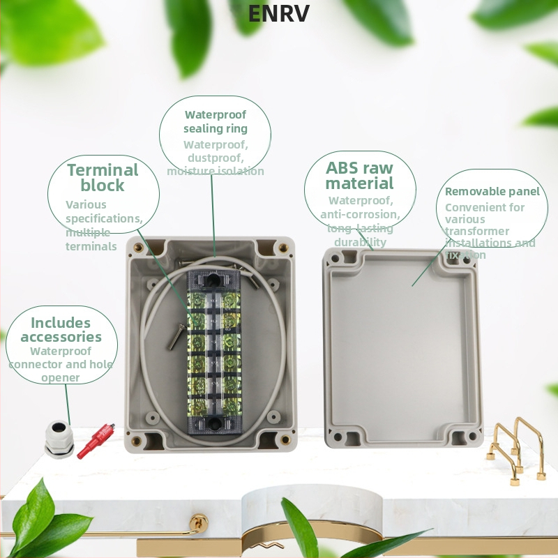 Wenzhou enrui veekindel ühenduskast terminalidega, 1 sissepääs 2 väljundit, välistingimustesse tööstuslikuks kasutamiseks