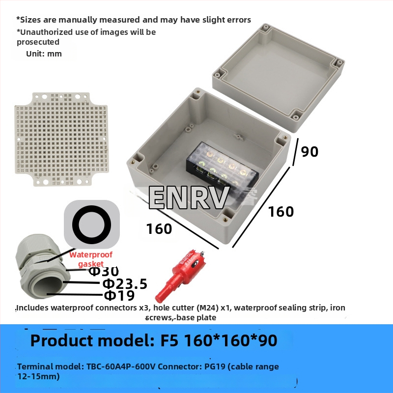 Wenzhou enrui veekindel ühenduskast terminalidega, 1 sissepääs 2 väljundit, välistingimustesse tööstuslikuks kasutamiseks