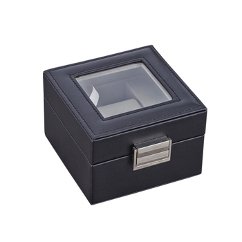 Bőr óratároló doboz 1 rekesz, átlátszó fedéllel, otthoni használatra, súly 246 g