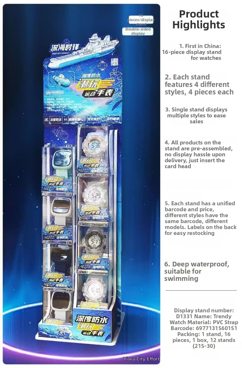 Elektroniline laste kell digitaalse kuvaga, ümmargune näidik, korpus ja rihm resinist, veekindel kuni 25 m