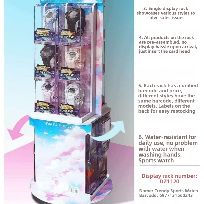 Elektroniline laste kell digitaalse kuvaga, ümmargune näidik, korpus ja rihm resinist, veekindel kuni 25 m