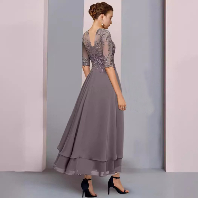 Večernja haljina, poliester, kratki rukavi, U oblik izreza, reljefna tekstura