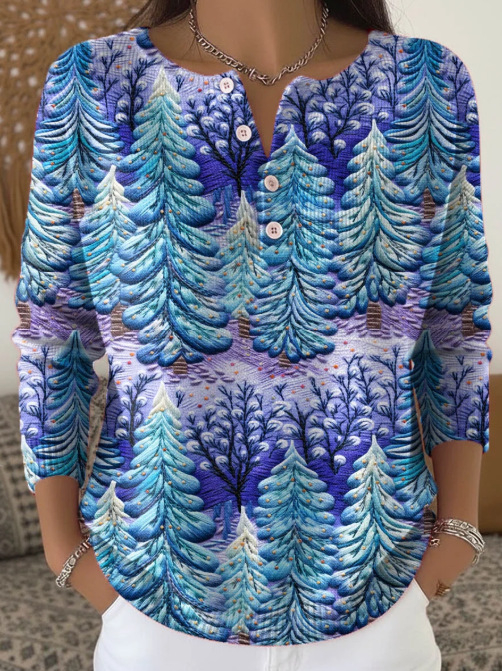 3D nyomtatású polo pulóver, hosszú ujjú, poliészter anyag, 4 gombos placket, lazább japán-koreai stílus (3D nyomtatás; 4 gombos placket; poliészter 95%+; hosszú ujjú)