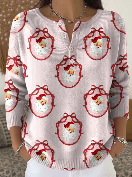 3D nyomtatású polo pulóver, hosszú ujjú, poliészter anyag, 4 gombos placket, lazább japán-koreai stílus (3D nyomtatás; 4 gombos placket; poliészter 95%+; hosszú ujjú)