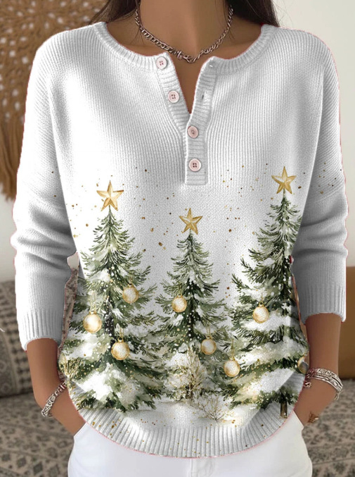 3D nyomtatású polo pulóver, hosszú ujjú, poliészter anyag, 4 gombos placket, lazább japán-koreai stílus (3D nyomtatás; 4 gombos placket; poliészter 95%+; hosszú ujjú)