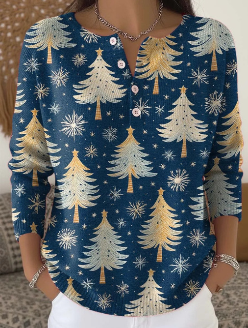 3D nyomtatású polo pulóver, hosszú ujjú, poliészter anyag, 4 gombos placket, lazább japán-koreai stílus (3D nyomtatás; 4 gombos placket; poliészter 95%+; hosszú ujjú)