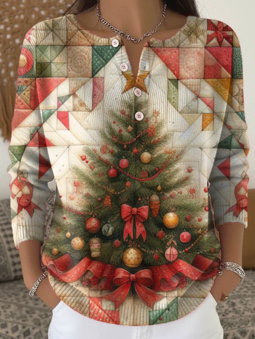 3D nyomtatású polo pulóver, hosszú ujjú, poliészter anyag, 4 gombos placket, lazább japán-koreai stílus (3D nyomtatás; 4 gombos placket; poliészter 95%+; hosszú ujjú)