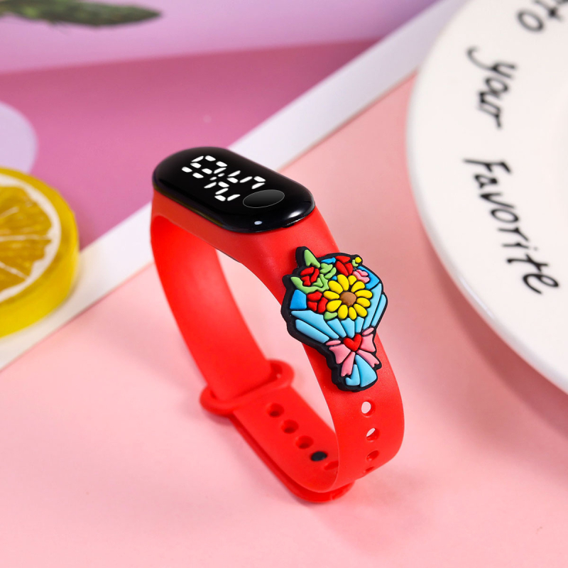 Laste elektrooniline käekell õpilastele, digitaalne näidik, veekindel 15 m, elektrooniline mehhanism, ristkülikukujuline dial 18 mm