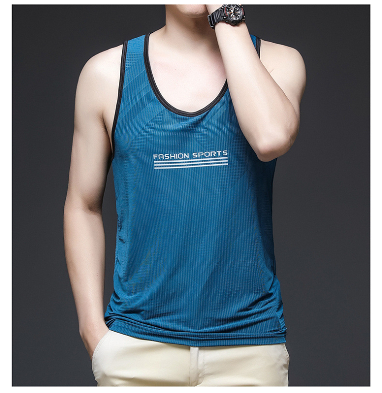 Muški potkošulja Ice Silk, ljeto, bez rukava, brzo suši, poliester 95%