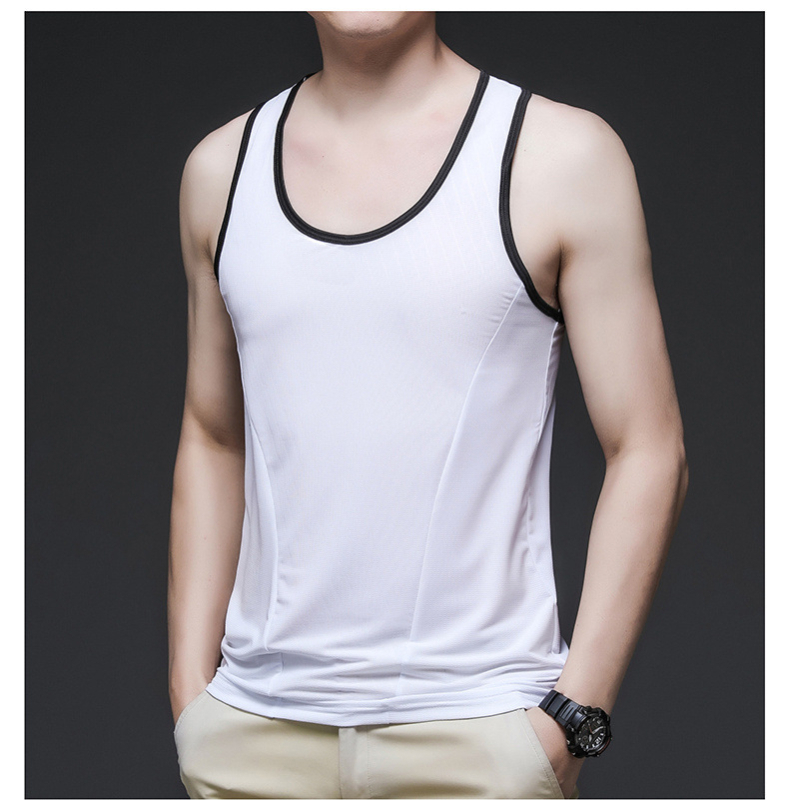 Muški potkošulja Ice Silk, ljeto, bez rukava, brzo suši, poliester 95%