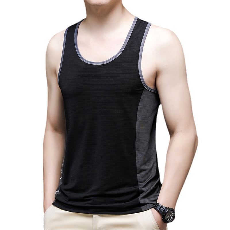 Muški potkošulja Ice Silk, ljeto, bez rukava, brzo suši, poliester 95%