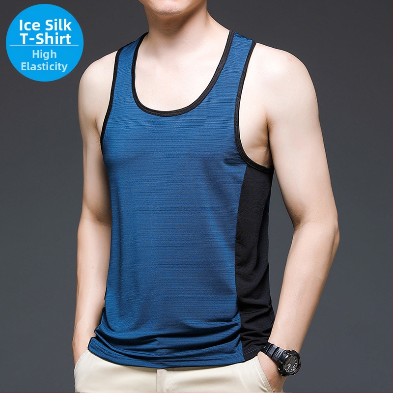 Muški potkošulja Ice Silk, ljeto, bez rukava, brzo suši, poliester 95%