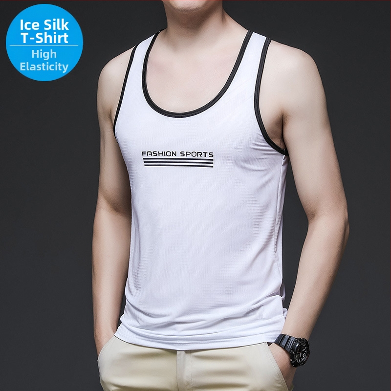 Muški potkošulja Ice Silk, ljeto, bez rukava, brzo suši, poliester 95%