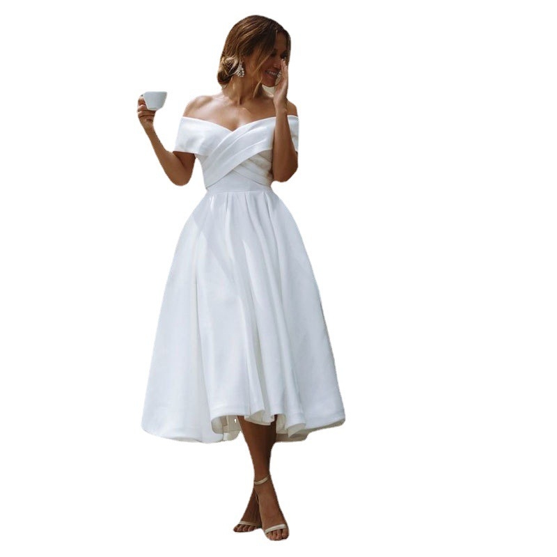 Večernja haljina s jednim ramenom, bez rukava, srednji struk, poliester tkanina, za proslavu odraslosti