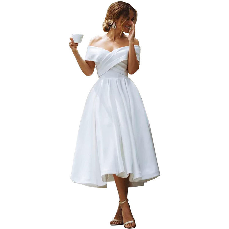 Večernja haljina s jednim ramenom, bez rukava, srednji struk, poliester tkanina, za proslavu odraslosti