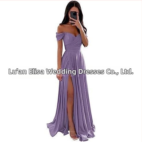 Вечерна рокля с една рамо, без ръкави, дълга, с висока талия, тънък силует, полиестерова материя