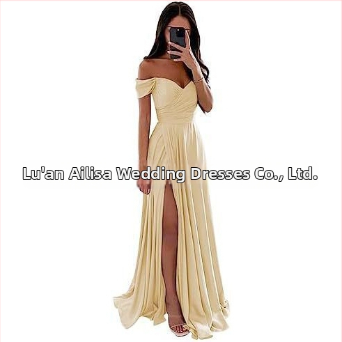 Вечерна рокля с една рамо, без ръкави, дълга, с висока талия, тънък силует, полиестерова материя