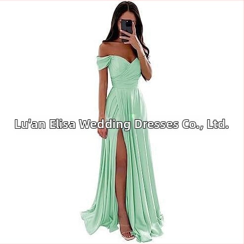 Вечерна рокля с една рамо, без ръкави, дълга, с висока талия, тънък силует, полиестерова материя