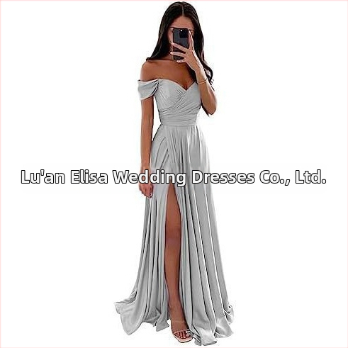 Вечерна рокля с една рамо, без ръкави, дълга, с висока талия, тънък силует, полиестерова материя