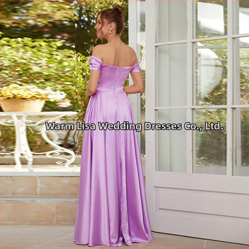 Вечерна рокля с една рамо, без ръкави, дълга, с висока талия, тънък силует, полиестерова материя