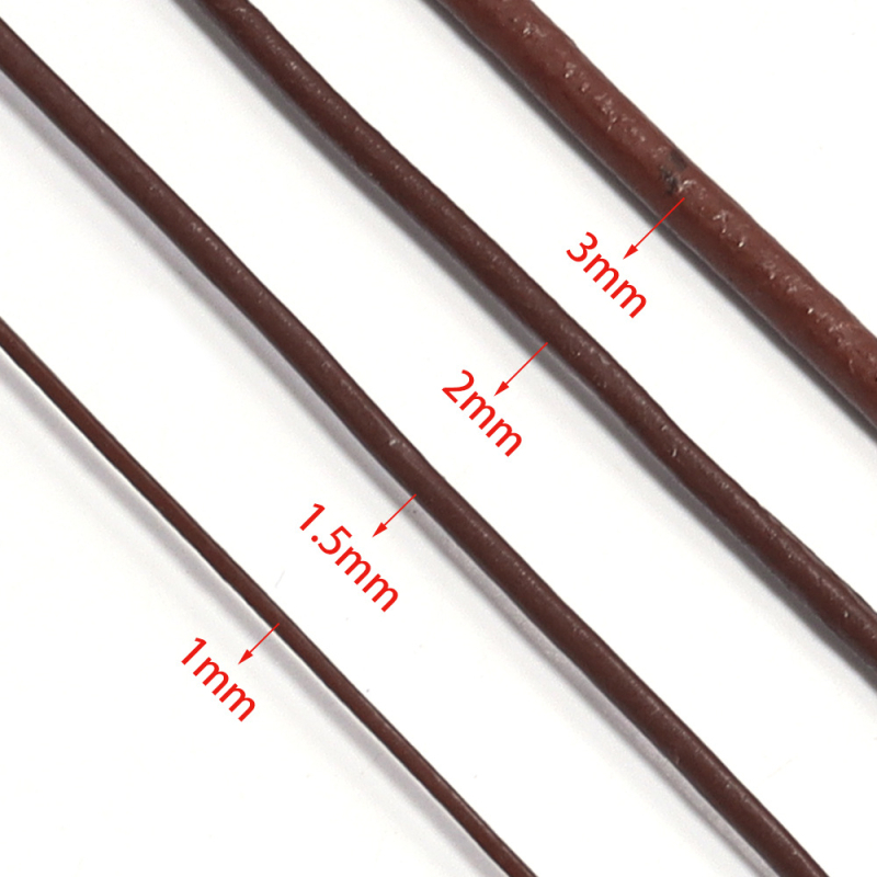 Prirodna koža – okrugli konac za DIY nakit, pleteni kožni konac za narukvice i lančiće