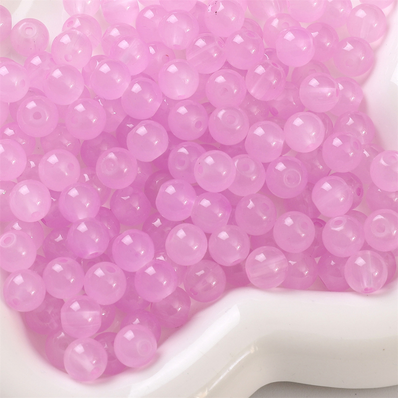 Staklene želatino perle jedne boje, imitacija jadeita, okrugle labave perle za DIY ogrlice i narukvice