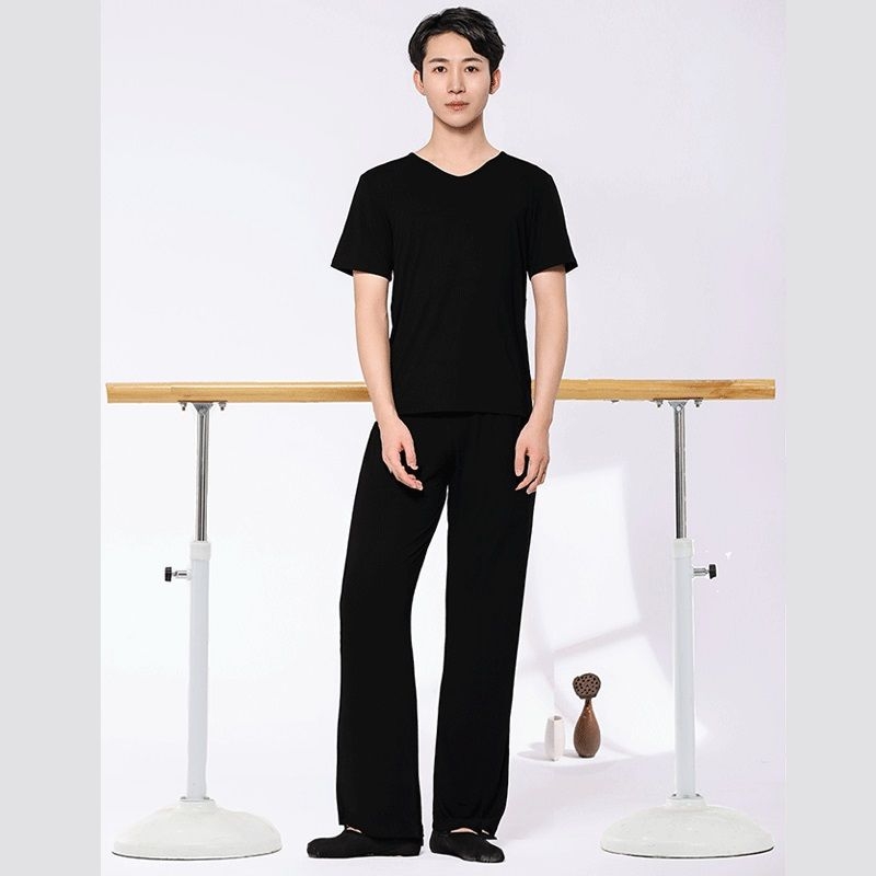 Σετ χορού για άνδρες – χαλαρό σετ κορυφής και παντελονιών για μοντέρνους, λατινικούς και λαϊκούς χορούς – ύφασμα Corduroy, σύνθεση: Λινό