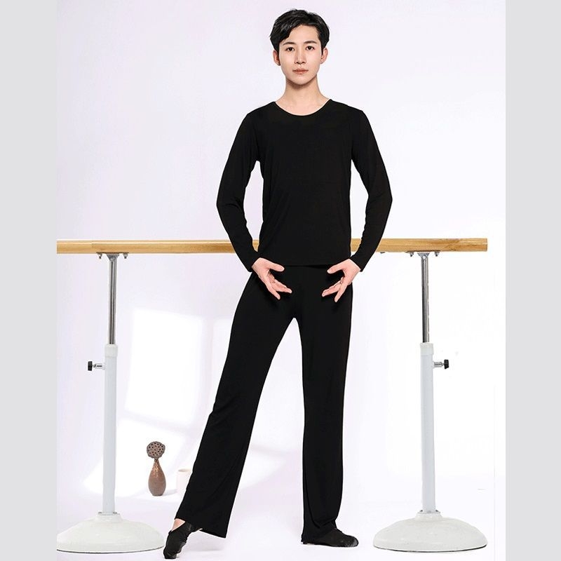 Σετ χορού για άνδρες – χαλαρό σετ κορυφής και παντελονιών για μοντέρνους, λατινικούς και λαϊκούς χορούς – ύφασμα Corduroy, σύνθεση: Λινό