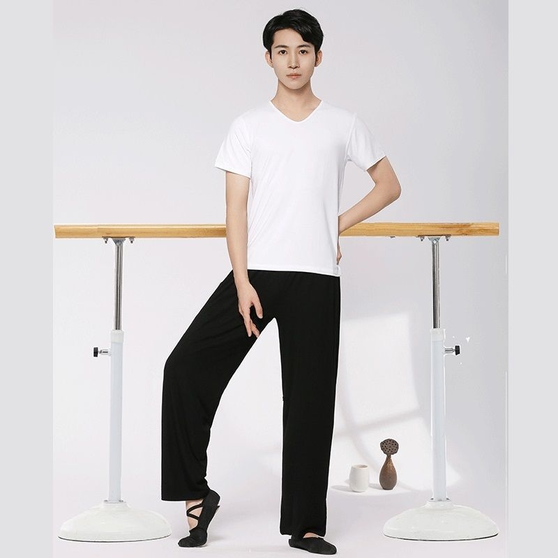 Σετ χορού για άνδρες – χαλαρό σετ κορυφής και παντελονιών για μοντέρνους, λατινικούς και λαϊκούς χορούς – ύφασμα Corduroy, σύνθεση: Λινό