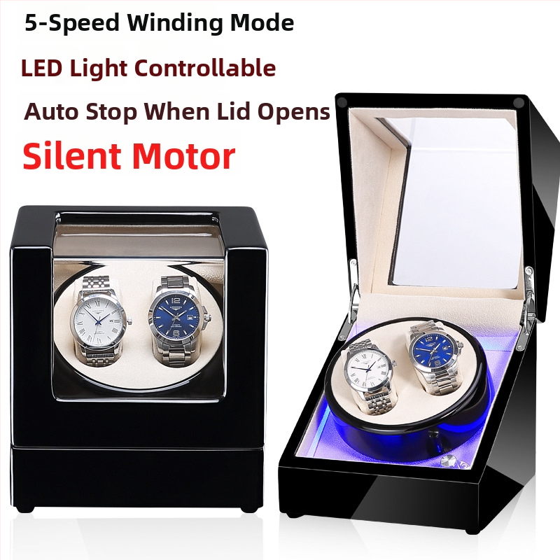 Automata mechanikus órák feltekerő doboza | Modell SVC2000, MDF piano felülettel, kézi csiszolás és polírozás