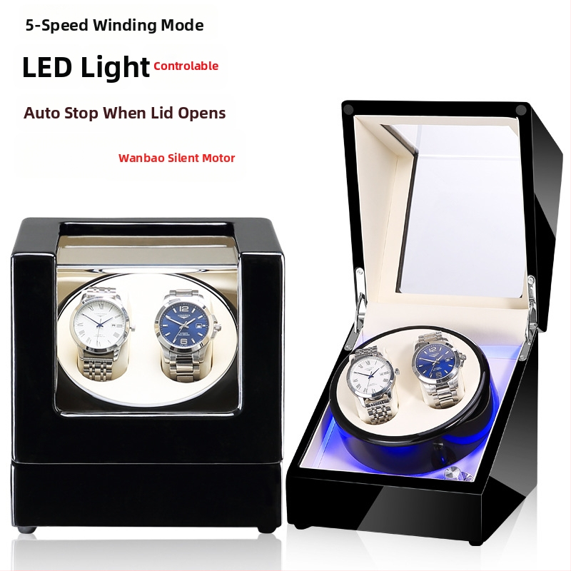 Automata mechanikus órák feltekerő doboza | Modell SVC2000, MDF piano felülettel, kézi csiszolás és polírozás