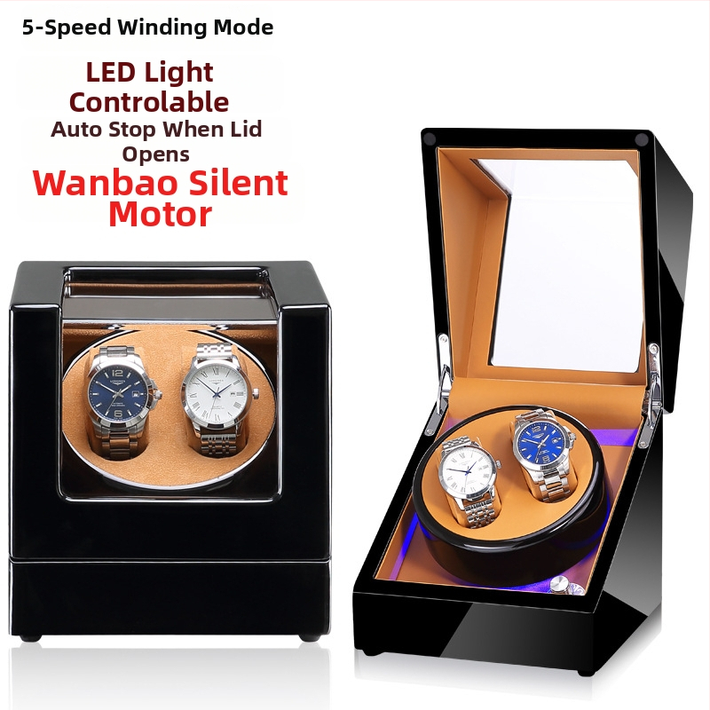 Automata mechanikus órák feltekerő doboza | Modell SVC2000, MDF piano felülettel, kézi csiszolás és polírozás