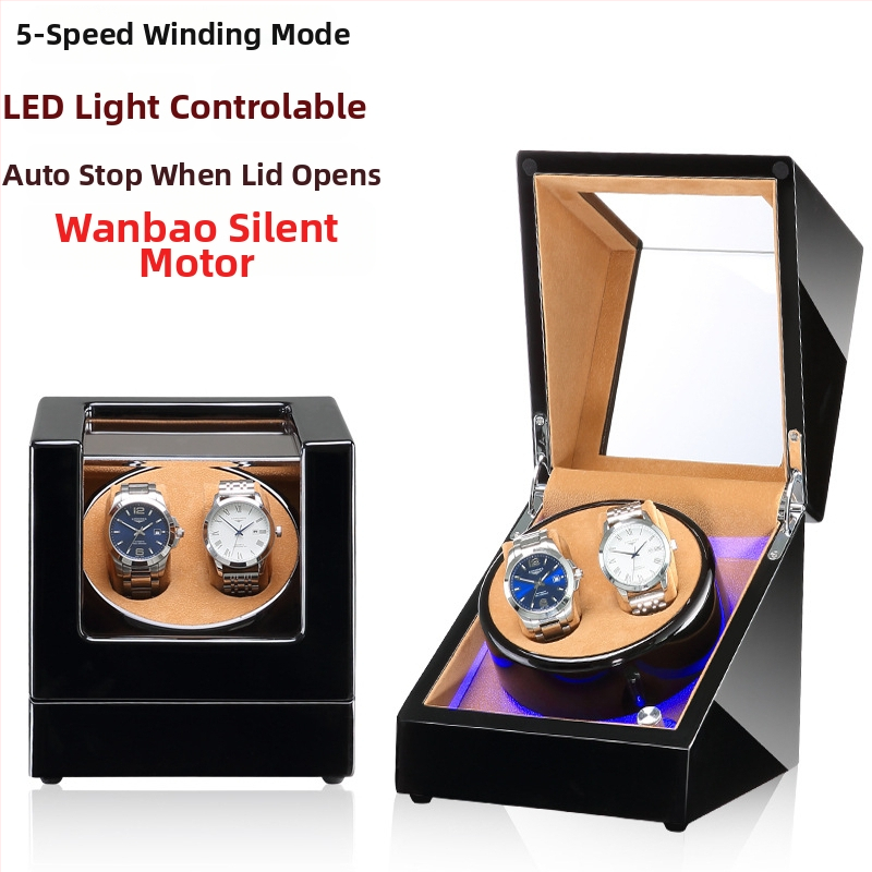 Automata mechanikus órák feltekerő doboza | Modell SVC2000, MDF piano felülettel, kézi csiszolás és polírozás