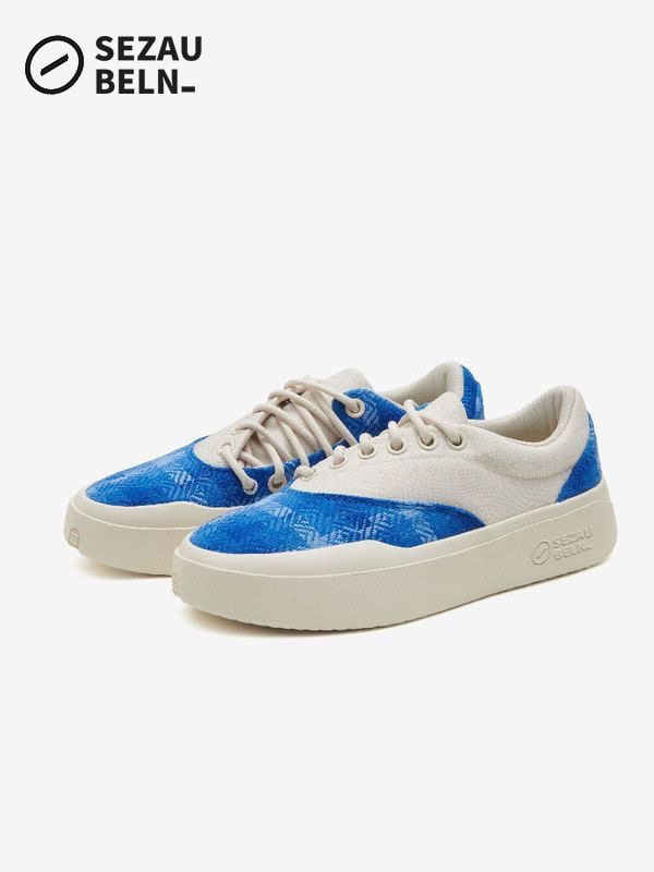 SEZAU-BELN sportiniai bateliai — apvali nosis, drobės viršus, žemas siluetas, klininis kulnas 3–5 cm, gumos padas