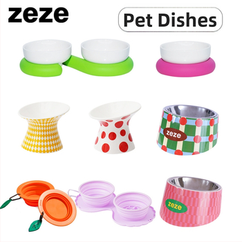 Set ZEZE de boluri pentru hrană și apă, din oțel inoxidabil, pentru pisici (Material: oțel inoxidabil; Brand: ZEZE; Destinat: pisicilor; Categorie: hrană pentru animale)