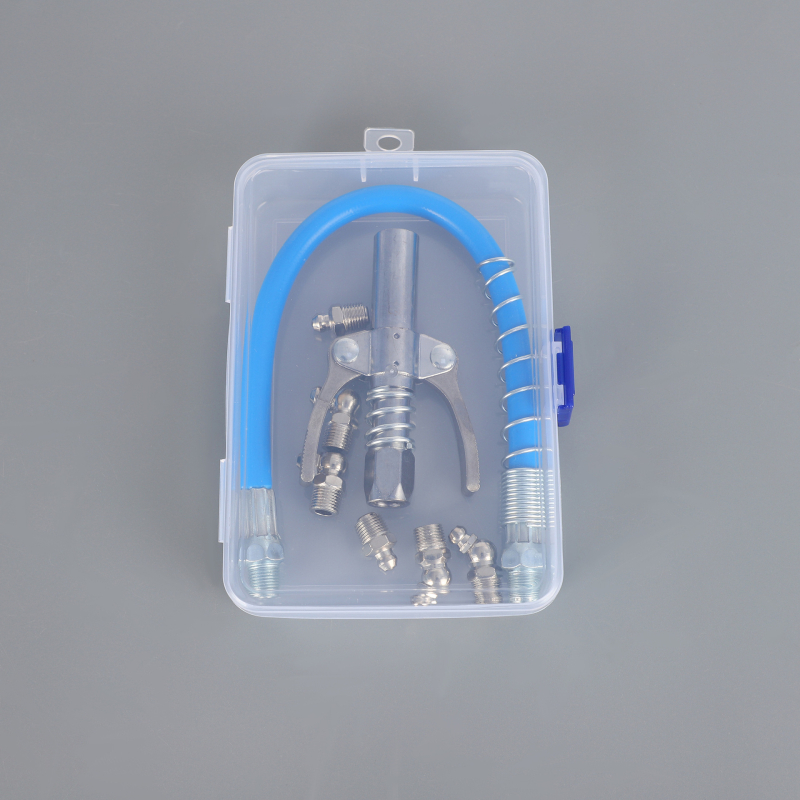 Tepalų jungčių rinkinys su dviejų rankenų užrakinimu, aukšto slėgio, savarankiškai užrakinamas plokščio galvutės tepalų jungtis — Medžiaga: lydinys; Darbinis slėgis: kreipkitės į klientų aptarnavimą; Panaudojimas: tepalų pistolei; Maitinimas: rankinis