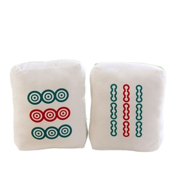Mahjong párna - plüss külső, egyszínű dizájn, PP pamut töltet, nyomtatott szövés, modern minimál stílus