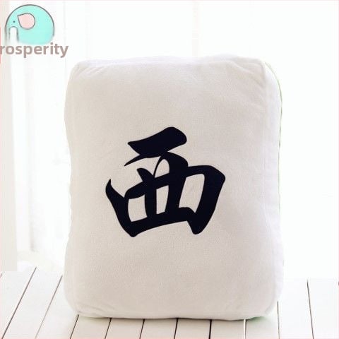 Mahjong párna - plüss külső, egyszínű dizájn, PP pamut töltet, nyomtatott szövés, modern minimál stílus