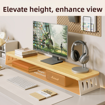 Kompiuterio monitoriaus pakėlėjas su staliniu saugojimo dėklu, iš anglies plieno, tinkamas darbastalio ekranams/notebook, stalinis stilius, modelis 2325597419016389120, prekinis ženklas Mugg