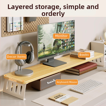 Kompiuterio monitoriaus pakėlėjas su staliniu saugojimo dėklu, iš anglies plieno, tinkamas darbastalio ekranams/notebook, stalinis stilius, modelis 2325597419016389120, prekinis ženklas Mugg