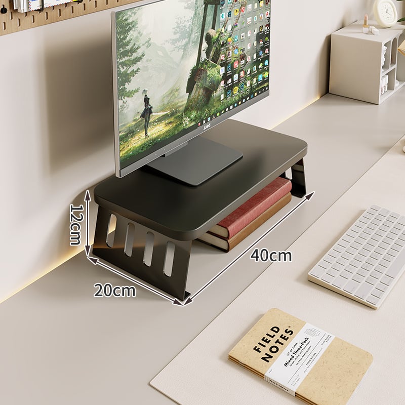 Kompiuterio monitoriaus pakėlėjas su staliniu saugojimo dėklu, iš anglies plieno, tinkamas darbastalio ekranams/notebook, stalinis stilius, modelis 2325597419016389120, prekinis ženklas Mugg