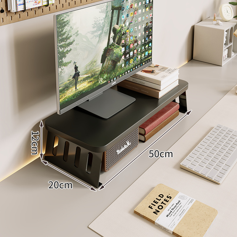 Kompiuterio monitoriaus pakėlėjas su staliniu saugojimo dėklu, iš anglies plieno, tinkamas darbastalio ekranams/notebook, stalinis stilius, modelis 2325597419016389120, prekinis ženklas Mugg