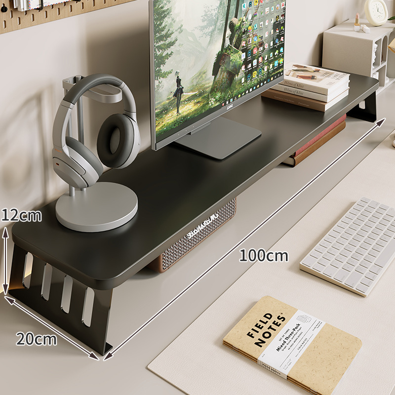 Kompiuterio monitoriaus pakėlėjas su staliniu saugojimo dėklu, iš anglies plieno, tinkamas darbastalio ekranams/notebook, stalinis stilius, modelis 2325597419016389120, prekinis ženklas Mugg